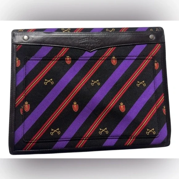 Rugby Ralph Lauren Rare portfolio/ clutch bag 10.5” x 8.5” Collectible Like New! - Picture 3 of 8
